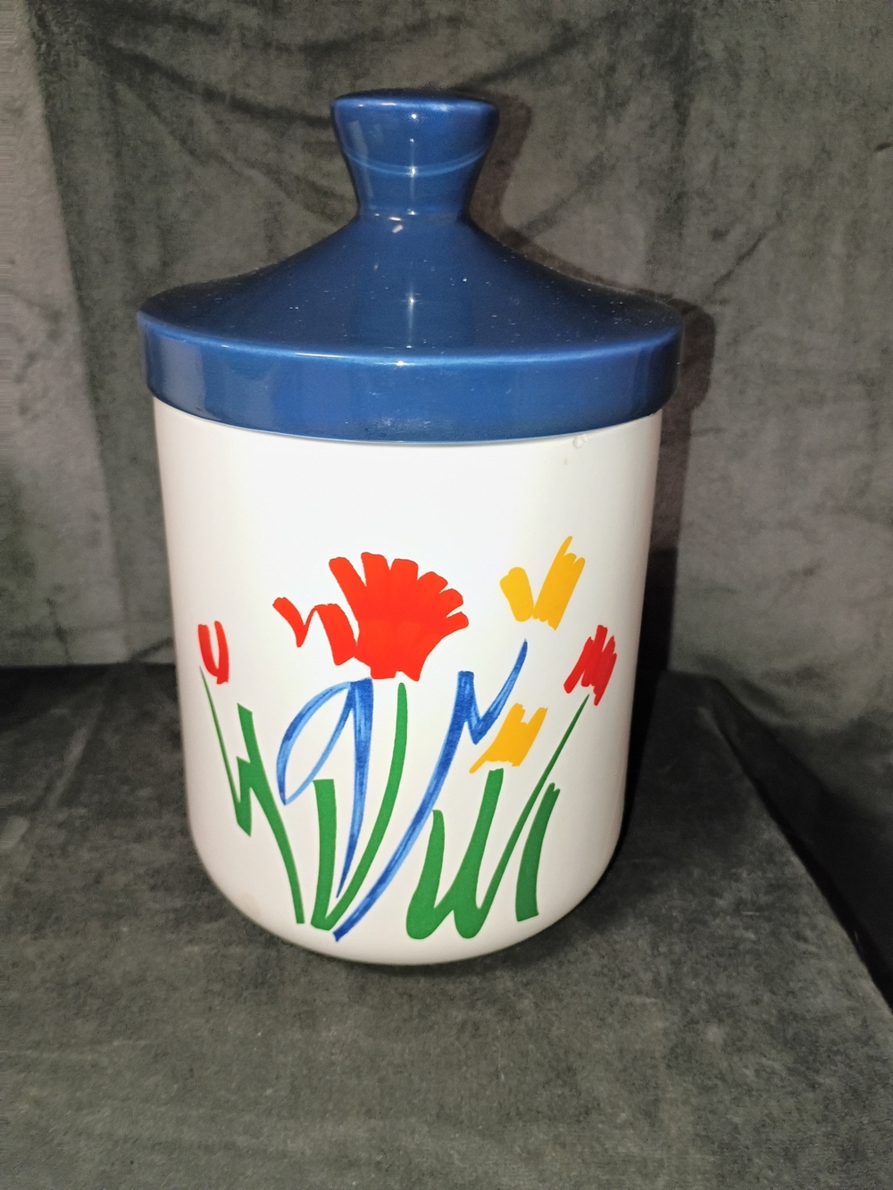 Vintage Set Of 3 Tulip Ceramic Canisters - Picture 8 of 12
